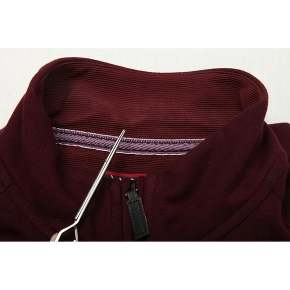 Johnston & Murphy XC4 Pullover Shirt Mens Large Maroon Quarter Zip Stretch - Picture 10 of 11